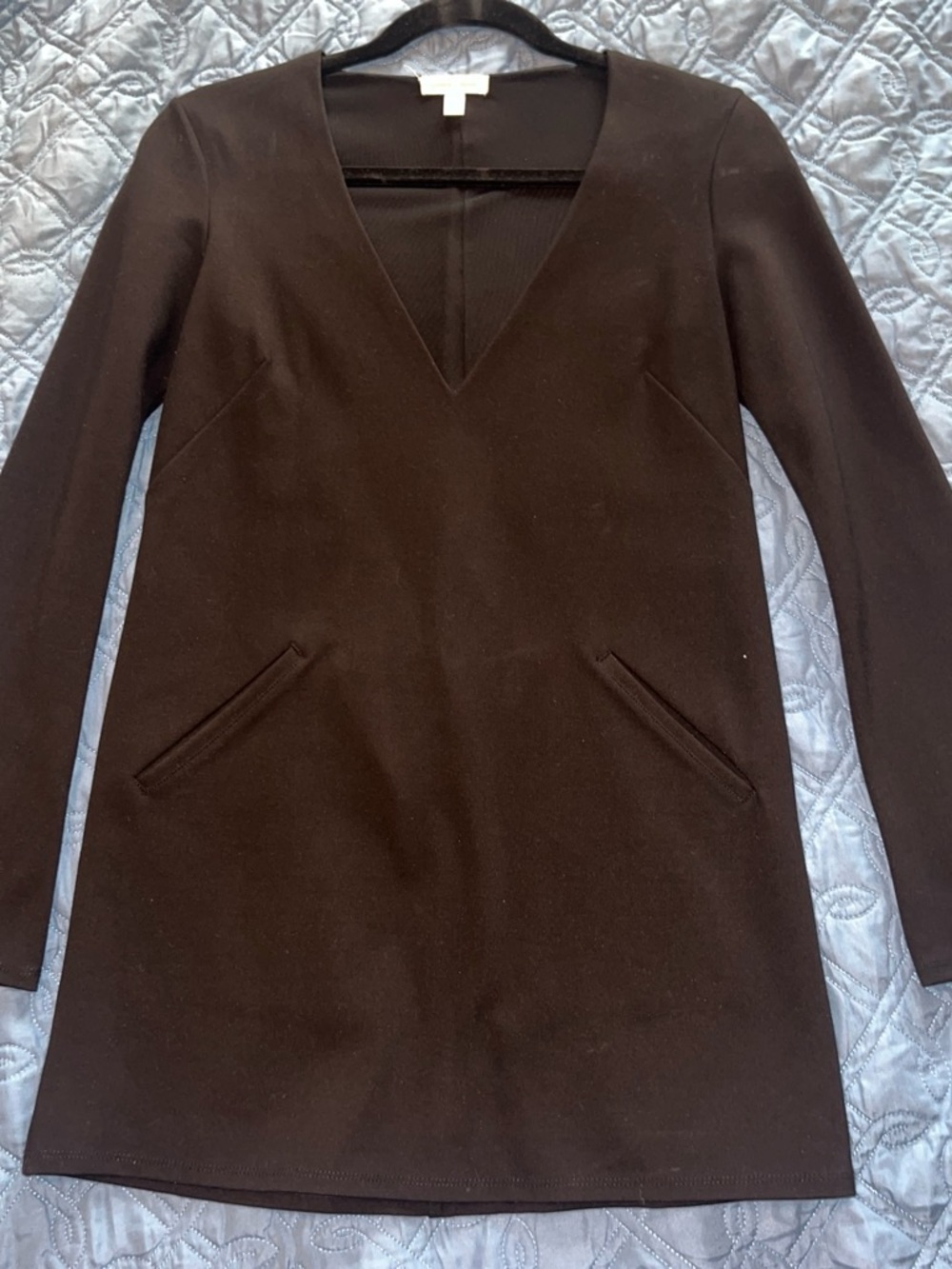 silence + noise Black V-Neck Long Sleeve Shift Dress